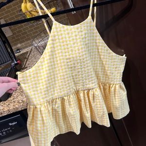 Zara size S yellow checkered tank.